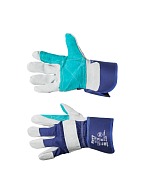 NAVY safety-cuff heavy-duty gloves with split cattle (8.722)