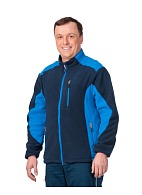 SOFT fleece jacket (navy blue with cornflower blue insets)