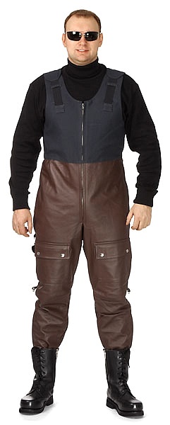 Men's leather bib overall