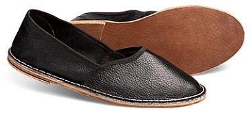 Leather slippers with leather sole