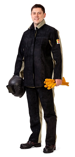 Welder combination work suit with genuine split leather (KS 21)