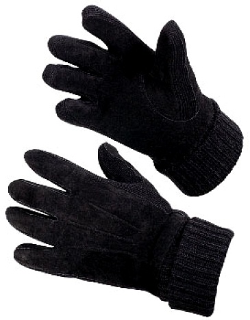 Warm-protective Thinsulate®-lined gloves made of knitted fabric and velour