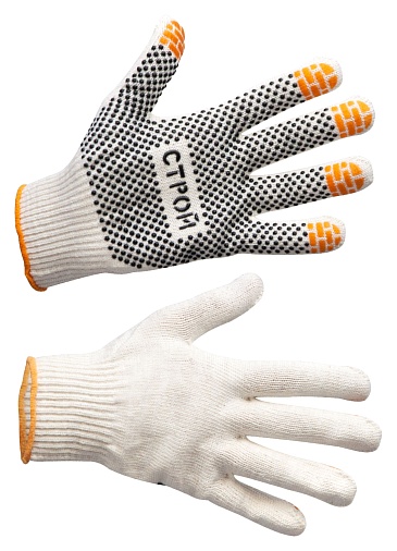 STROI gloves with PVC coating of the palm (Gauge 10)
