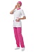ALICE ladies medical jacket (white with pink trim)