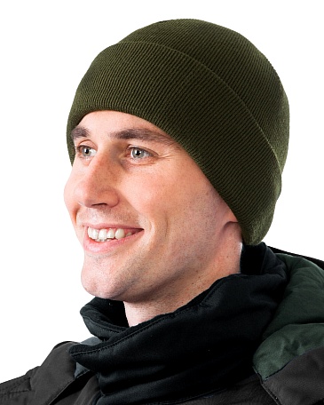 Double layer knitted hat with Thinsulate® lining, olive