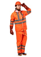 EXTRA VISION WPL PVC waterproof suit, fluorescent orange