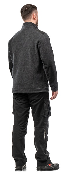ACTIVE fleece knit jacket, gray melange