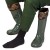 Rib-knit cuffs (set-in gaiters) under the trouser bottom