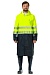 ABSOLUTE high visibility raincoat (fluorescent yellow with dark blue)