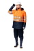 STORM CONTROL heat-insulated high visibility windbreaker, fluorescent orange with dark blue