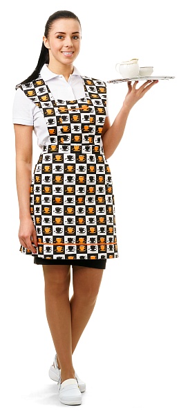 SANDRA ladies tabard apron (orange)