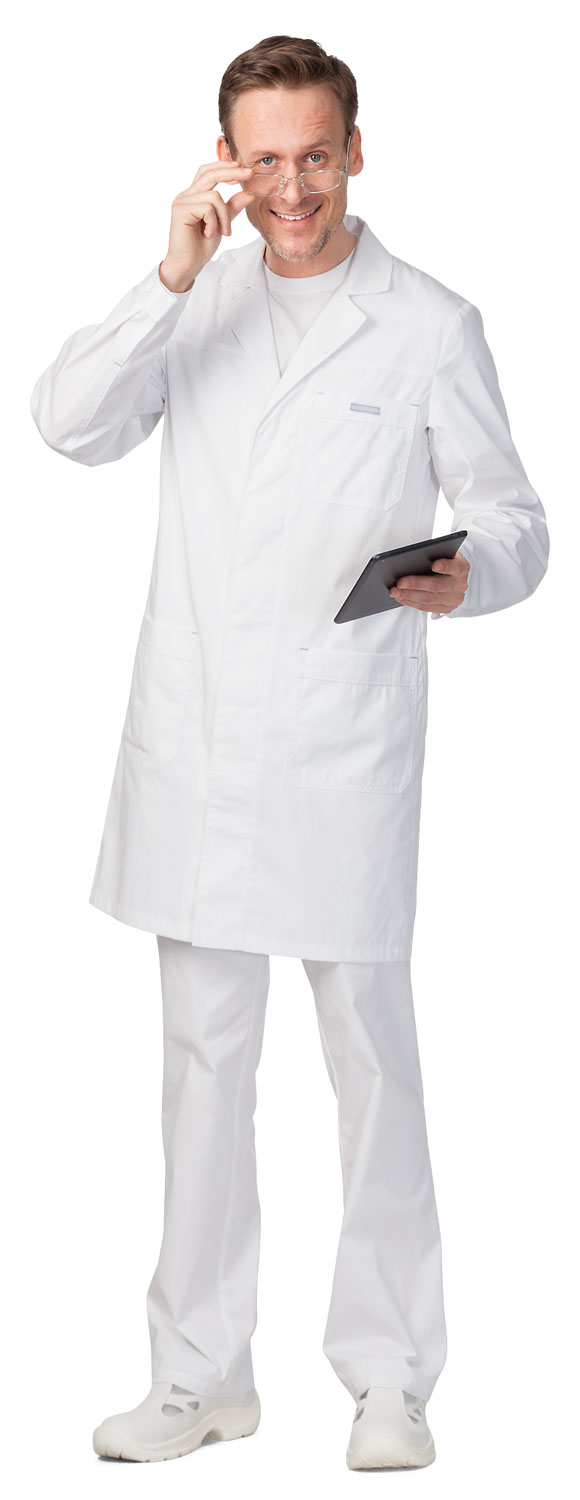 Фото врача в полный рост OSCAR men's medical lab coat