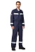 Coverall for oil companies, with storm flap with concealed brass snaps