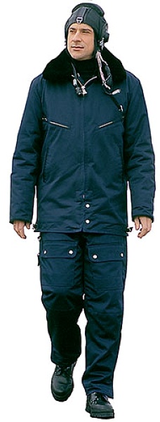 Men's blue mid-weight short flight coat