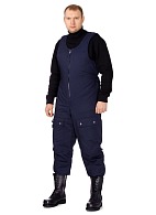 Men's fur-lined bib overall (blue)