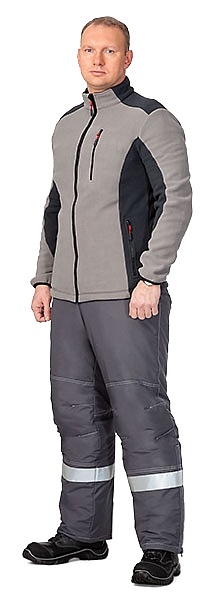 SOFT fleece jacket (grey with dark-grey insets)