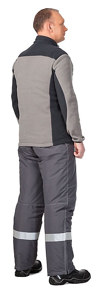 SOFT fleece jacket (grey with dark-grey insets)