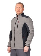 SOFT fleece jacket (grey with dark-grey insets)