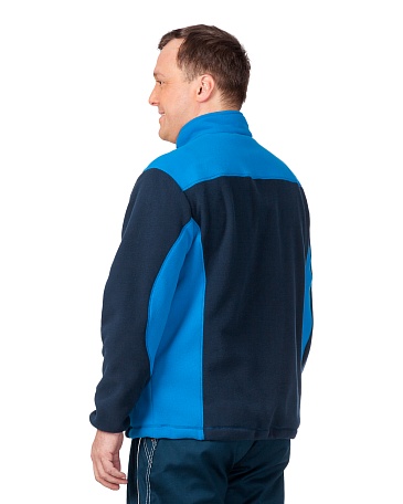 SOFT fleece jacket (navy blue with cornflower blue insets)