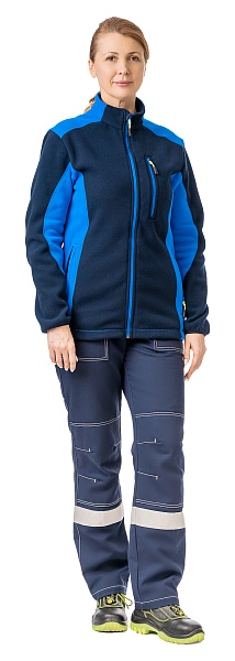 SOFT fleece jacket (navy blue with cornflower blue insets)