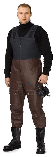 Men's leather bib overall