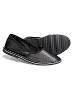 Leather slippers with rubber sole