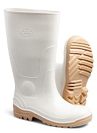 Ladies oil-resistant PVC high leg boots, white