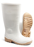 Men's oil-resistant PVC high leg boots, white