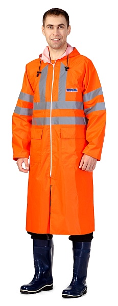 EXTRA VISION WPL waterproof PVC coat (fluorescent orange)