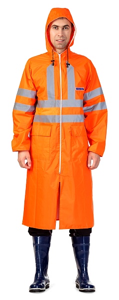 EXTRA VISION WPL waterproof PVC coat (fluorescent orange)