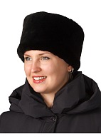 Women's leather top fur hat