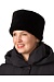 Women's leather top fur hat
