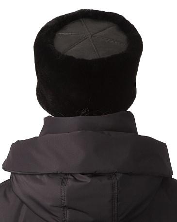 Women's leather top fur hat