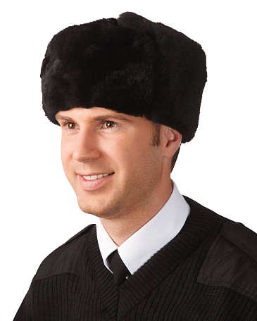 Men's leather top (sheepskin) fur hat