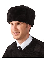 Men's leather top (sheepskin) fur hat