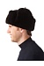 Woolen cloth top fur hat (black)