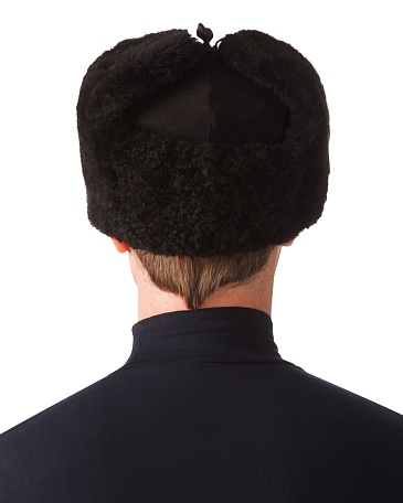 Woolen cloth top fur hat (black)