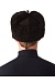 Woolen cloth top fur hat (black)