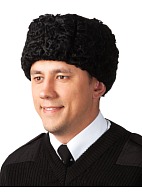 Leather top karakul hat
