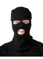 Rib-knit three-hole balaclava hat