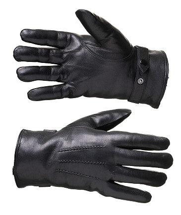 Leather gloves with natural fur lining (sheepskin)