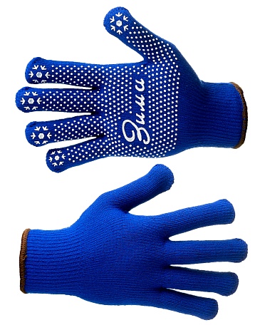 ZIMA knitted gloves, heat-insulated, with spotted PVC palm coating