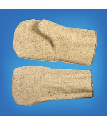 Canvas mittens with double palm patch