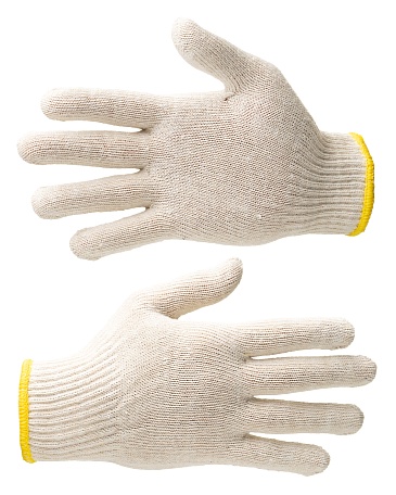 Knitted cotton gloves (Gauge 10)