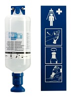 Plum PH-NEUTRAL solution mini-shower for emergency eyewash in case of traumatic or chemical injury risk, 1 liter (4741)