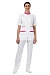 ALICE ladies medical jacket (white with pink trim)