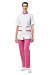 ALICE ladies medical jacket (white with pink trim)