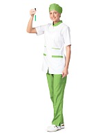 ALICE ladies medical jacket, white with light green trim