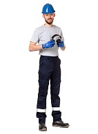 LETO UAE Cargo trousers, Navy blue, Light reflective tape