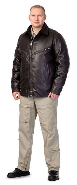 CLASSIC leather men's jacket for flight personnel